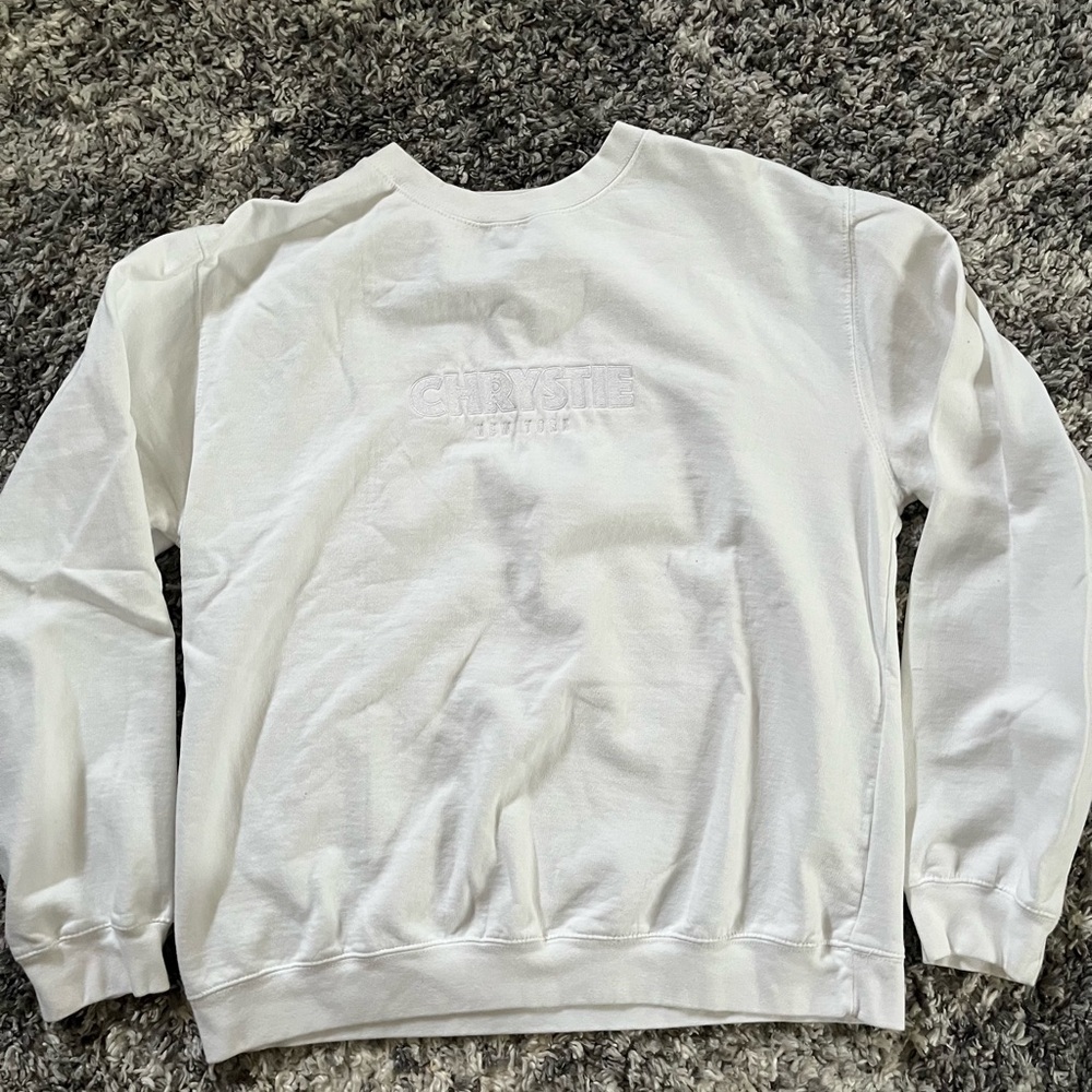 Christie New York White Crewneck Sweatshirt size Large